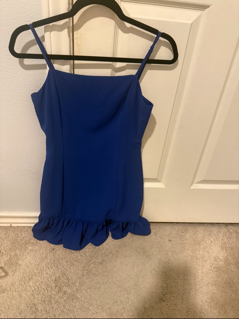 Source Unknown Royal Blue Ruffle-Hem Mini Dress